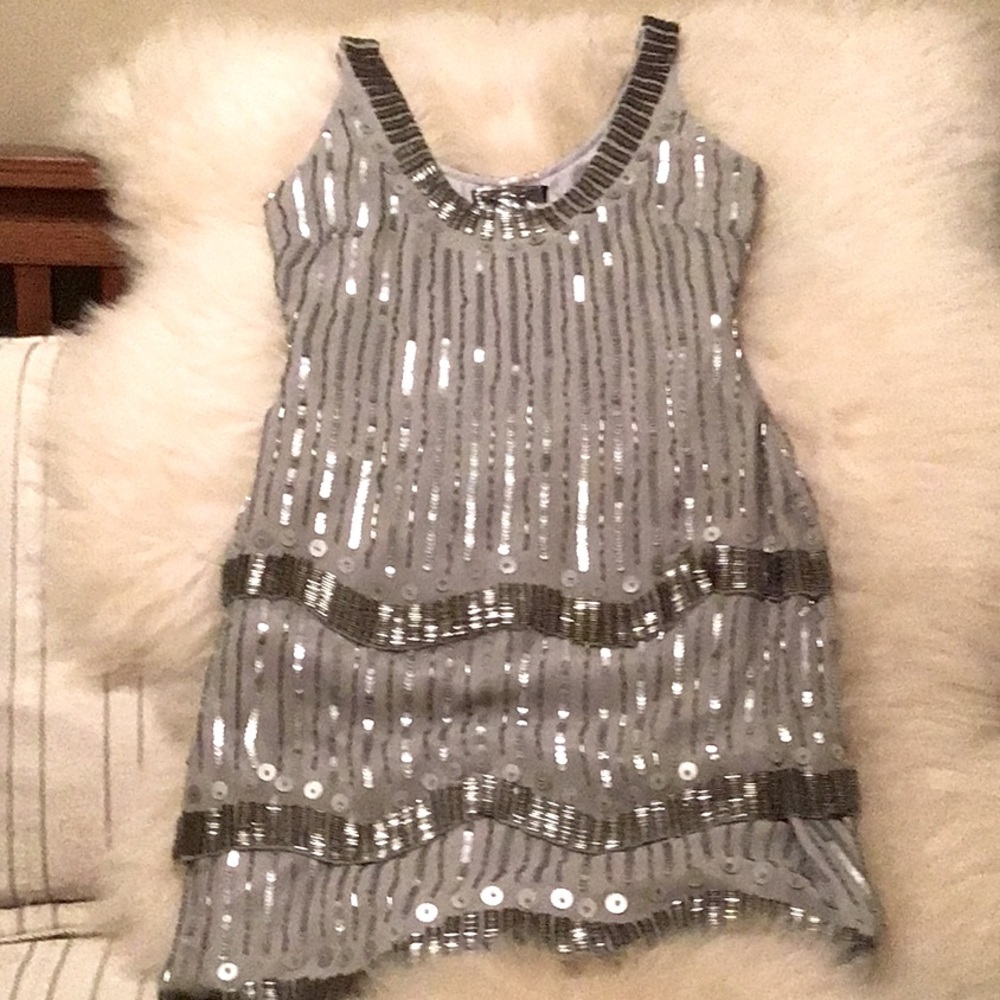 Sequin and bead cocktail dress